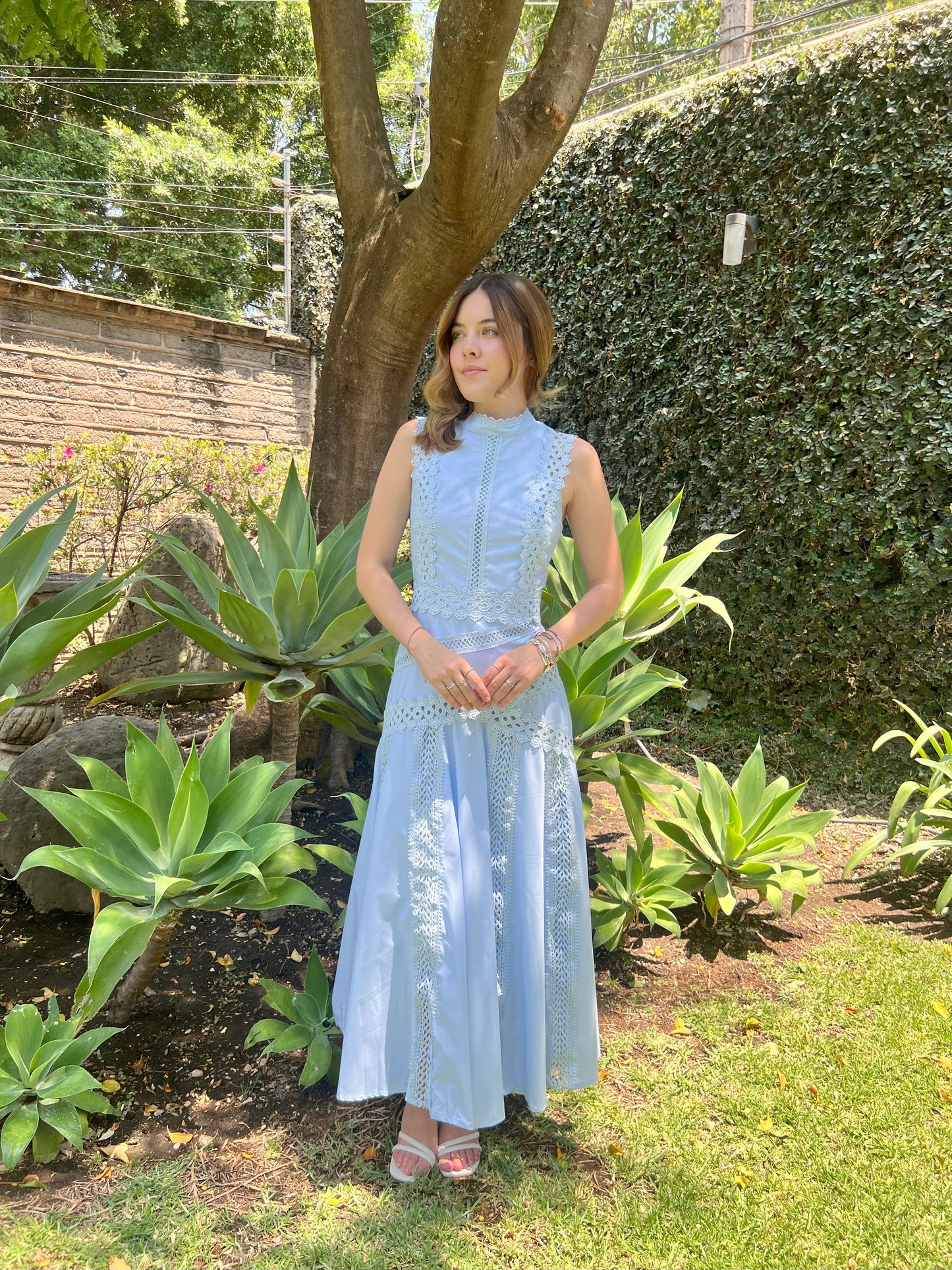 Vestido Maxi crochet azul