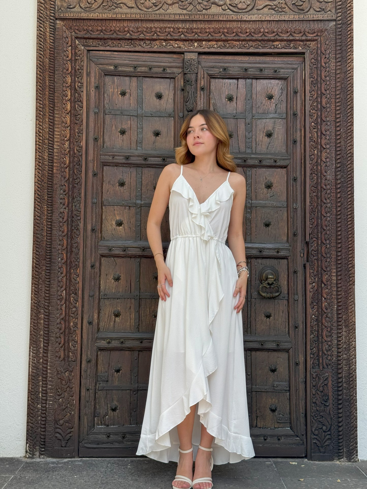 Vestido Midi Blanco Olanes