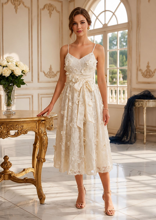 Vestido Midi - Vestido tirantes cinturon